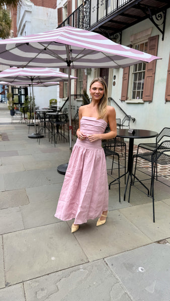 Penelope Pink Strapless Dress