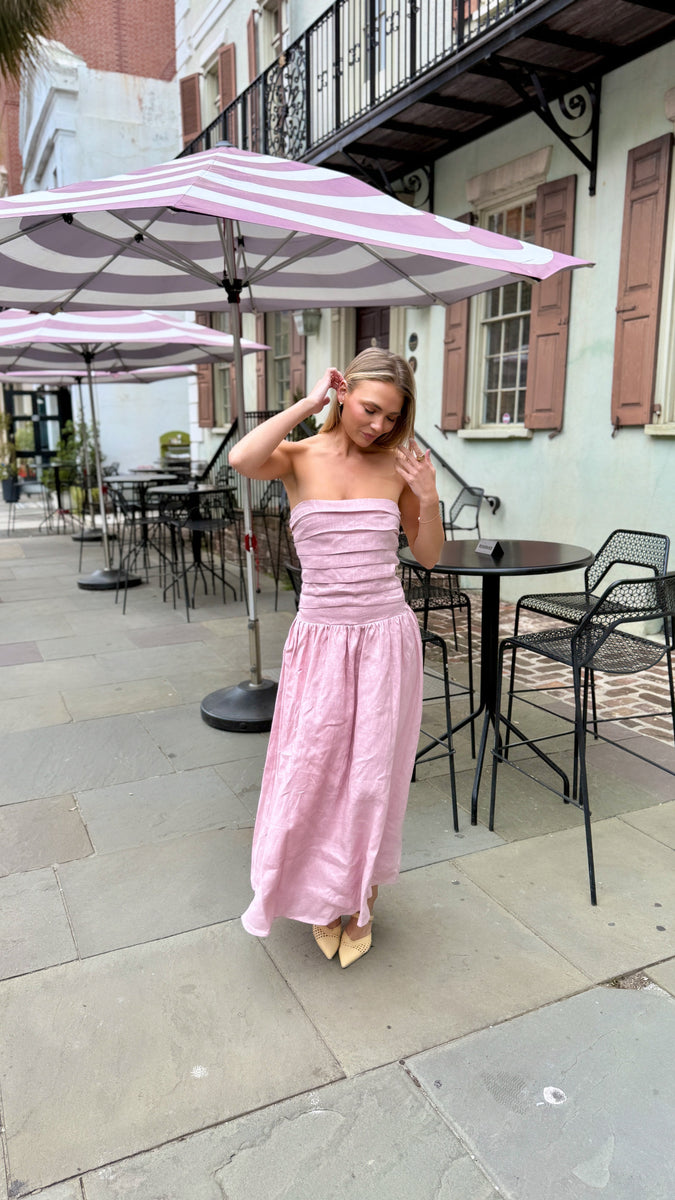 Penelope Pink Strapless Dress – Mary Frances Limited