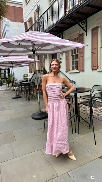 Penelope Pink Strapless Dress