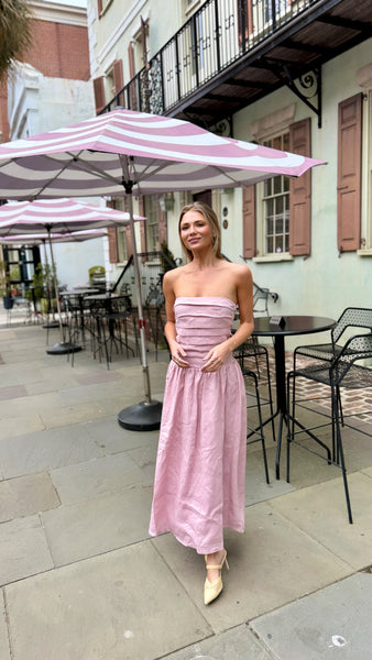 Penelope Pink Strapless Dress