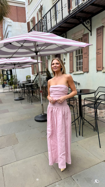 Penelope Pink Strapless Dress