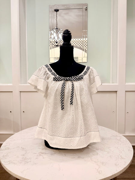 Carlene Eyelet Babydoll Top