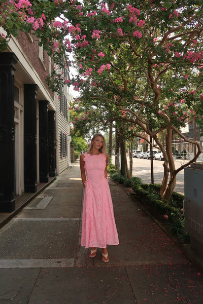 Luci Pink Emb Dress