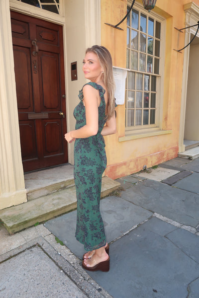 Basil Green Dot Dress