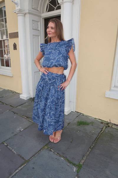 Remi Blue Top Skirt Set