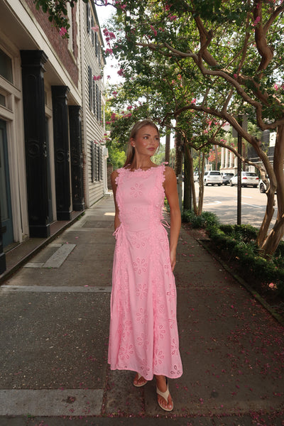 Luci Pink Emb Dress