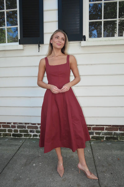 Maroon Tank Midi Dress