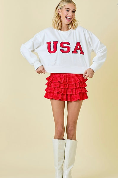 USA White Sweatshirt