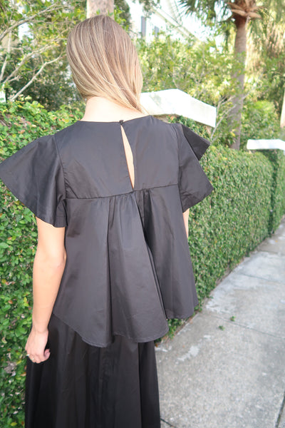 Melody Black Top Skirt Set