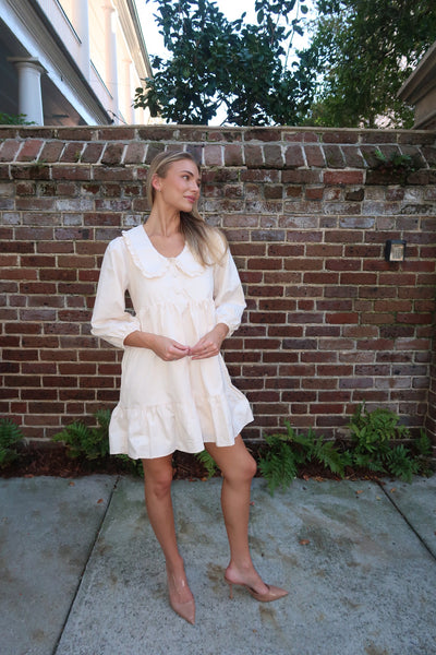 Cream Peter Pan Collar Dress