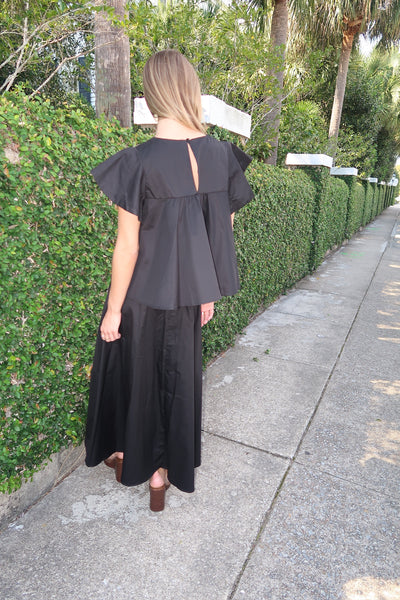 Melody Black Top Skirt Set