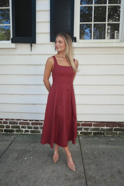 Maroon Tank Midi Dress