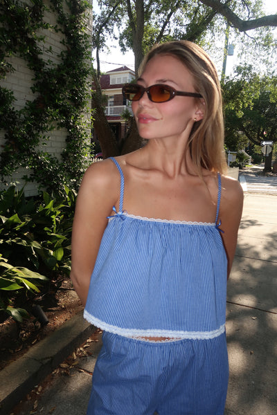 Blue Stripe Babydoll Set