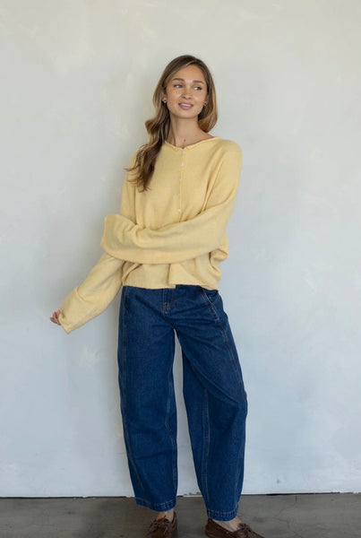 Honey Rolled Collar Cardigan