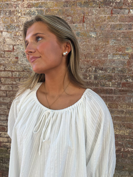 White Emb.Effect Romper