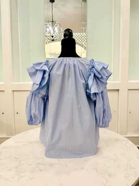 Nalani Blue Ruffle Blouse