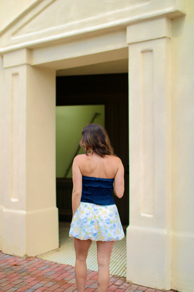 Navy Floral Bubble Dress