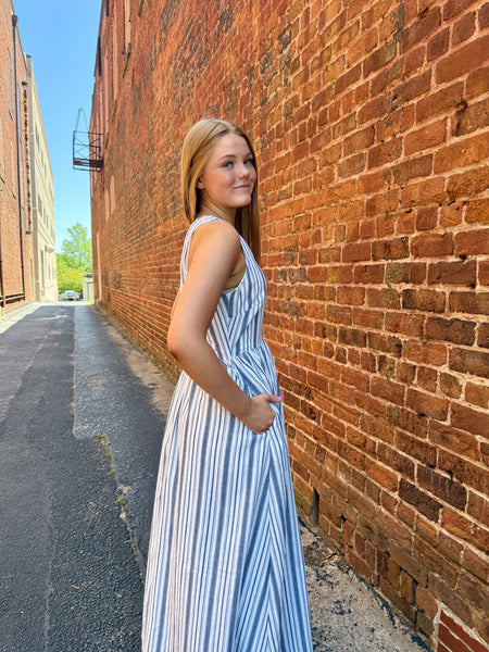 Oliver Seersucker Blue Dress