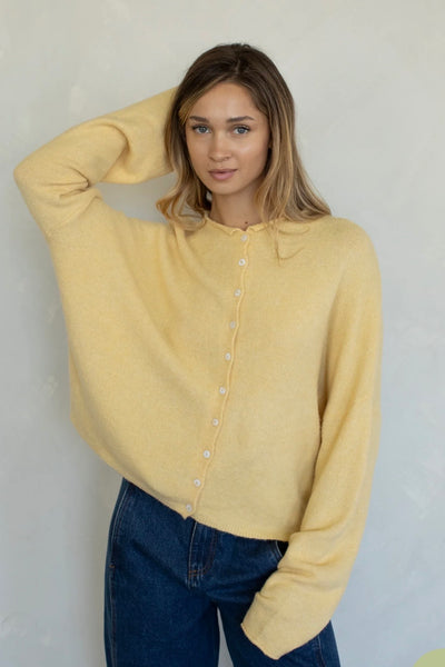 Honey Rolled Collar Cardigan