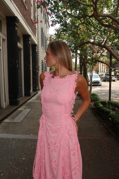 Luci Pink Emb Dress