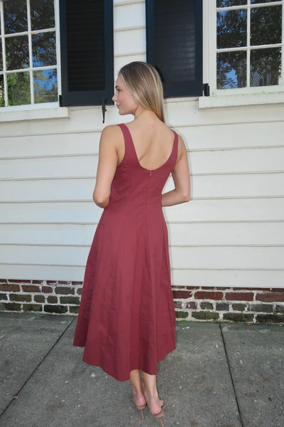 Maroon Tank Midi Dress