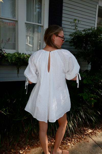 White Emb.Effect Romper