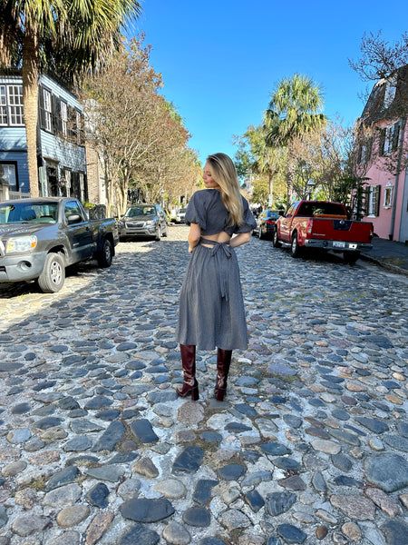 Black White Check Tie Dress