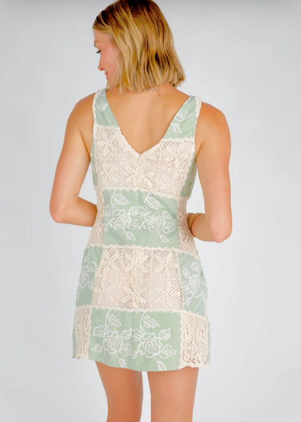 Carmine Crochet Green Dress