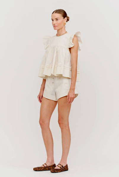 Simone Cream Top & Shorts Set