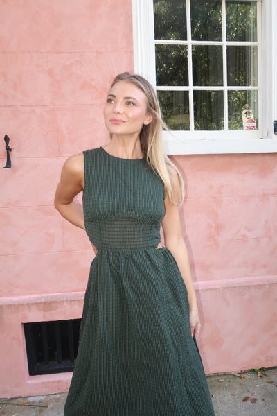 Lilith Green Midi Dress