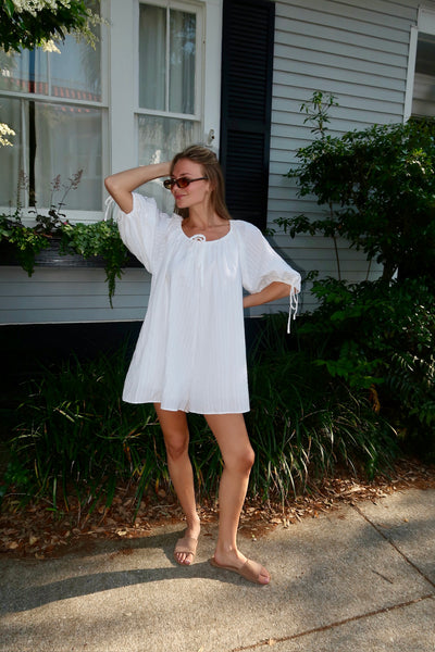 White Emb.Effect Romper