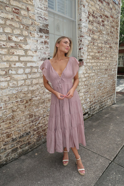 Dusty Mauve Tier Dress