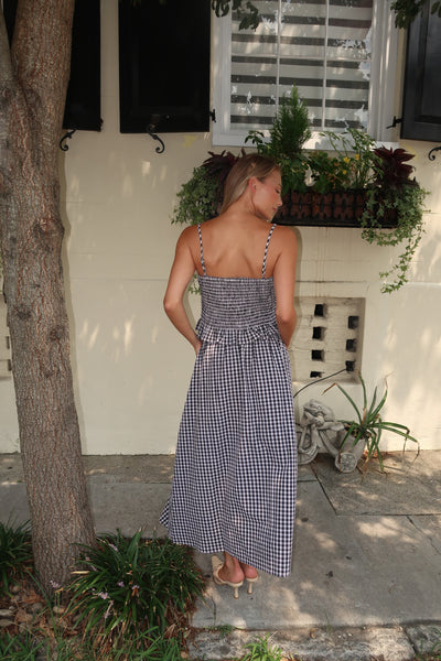 Black Gingham Top Skirt Set