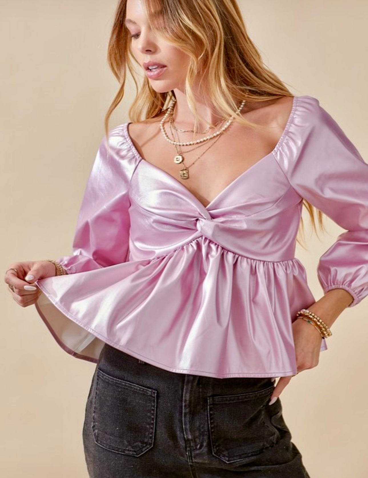 Metallic Pink Top