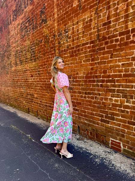Lilah Pink Contrast Dress
