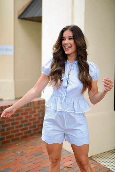 Fran Ricci Blue Short Set
