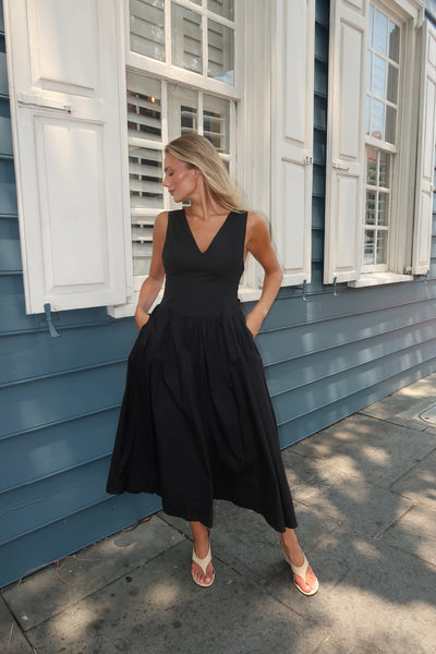Bonnie Black Midi Dress