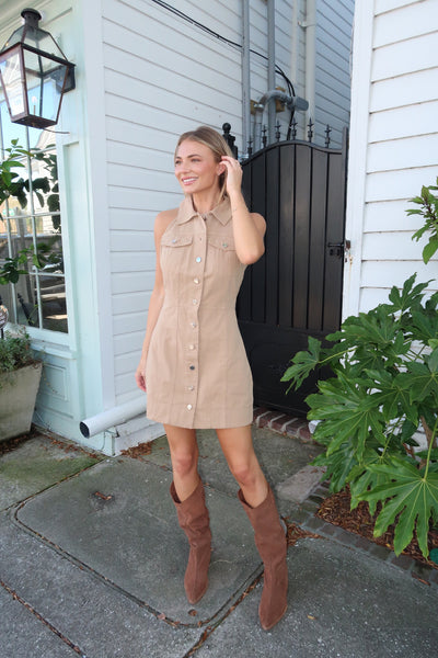 Bay Khaki Denim Dress