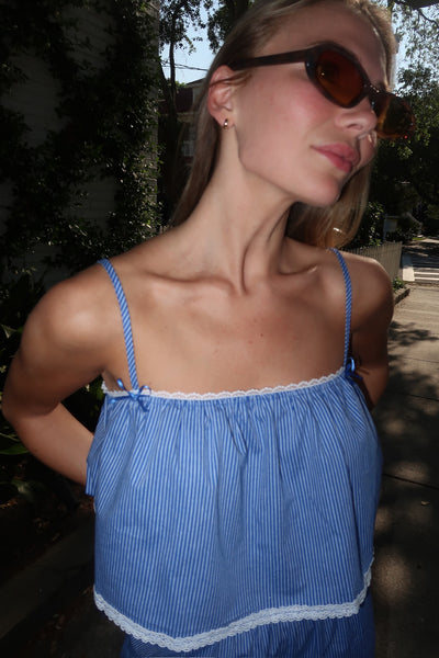 Blue Stripe Babydoll Set
