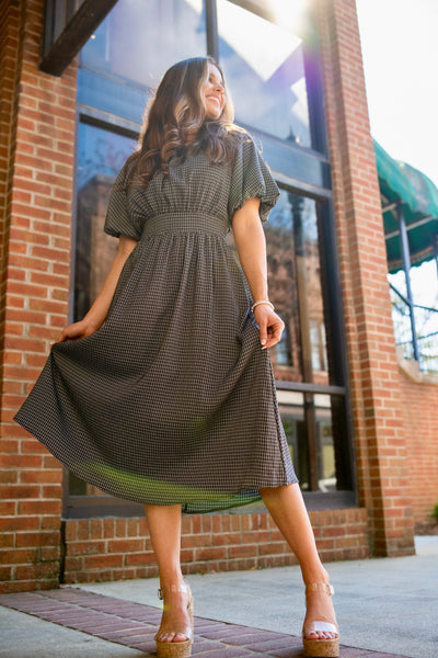 Black White Check Tie Dress