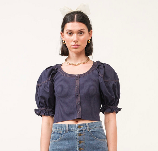 Francis Blue Blouse Top