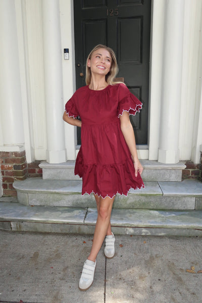 Elodie Burgundy Dress