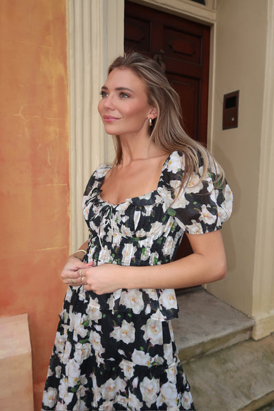 Clemence Black Floral Set