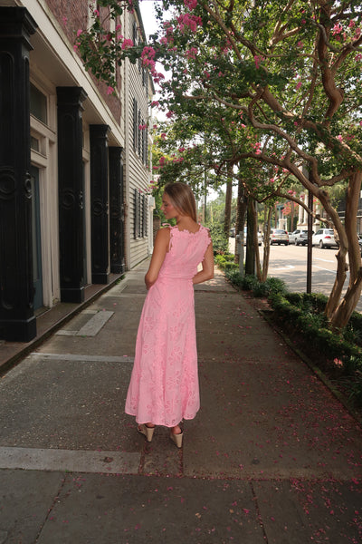 Luci Pink Emb Dress