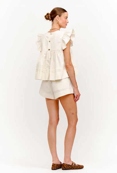 Simone Cream Top & Shorts Set