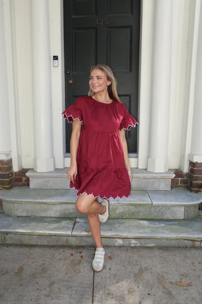 Elodie Burgundy Dress