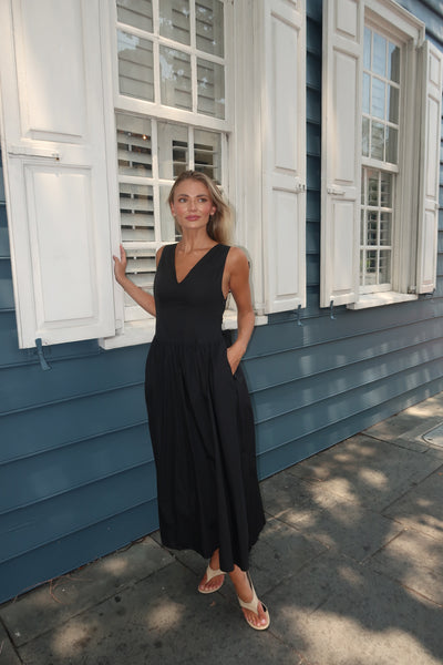 Bonnie Black Midi Dress