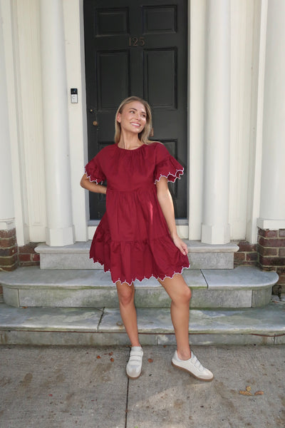 Elodie Burgundy Dress