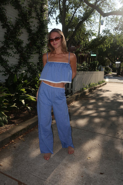 Blue Stripe Babydoll Set