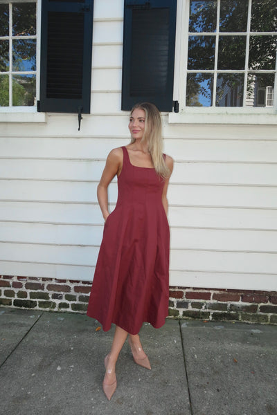 Maroon Tank Midi Dress